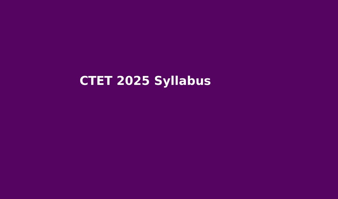 CTET 2025 Syllabus and Exam Pattern