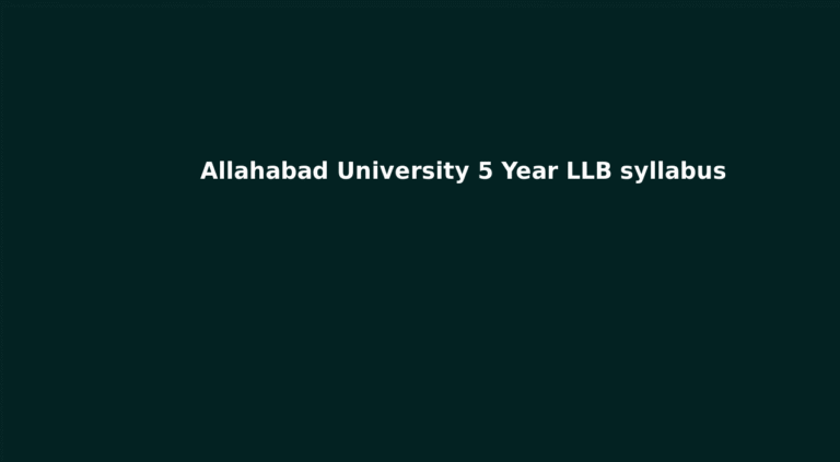 Allahabad University 5 Year LLB syllabus