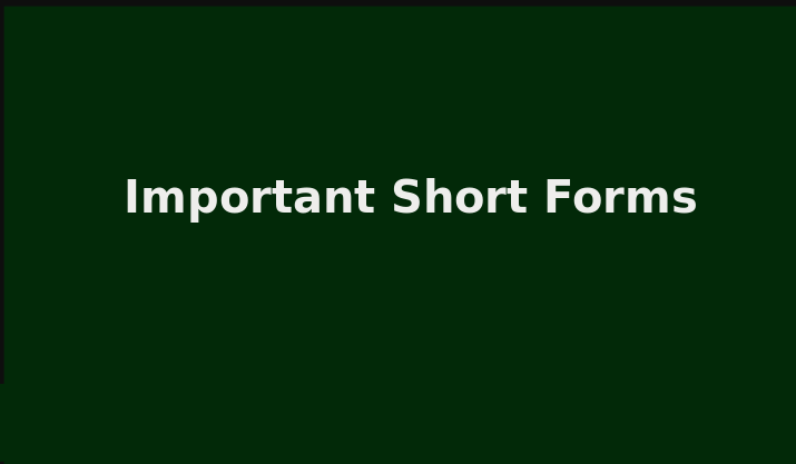Important Short Forms Related to Army, Air Force, Navy, CAPF & Police Services in India
