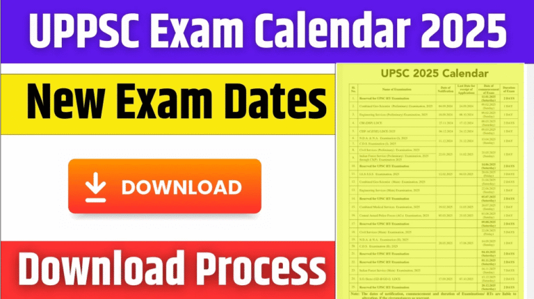 UPPSC Exam Calendar 2025
