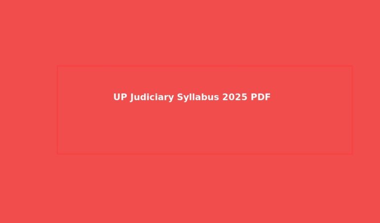UP Judiciary Syllabus 2025 PDF