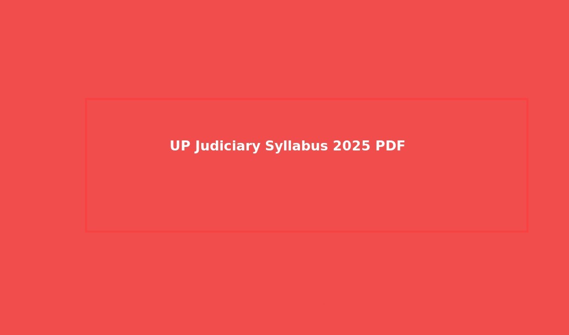 UP Judiciary Syllabus 2025 PDF