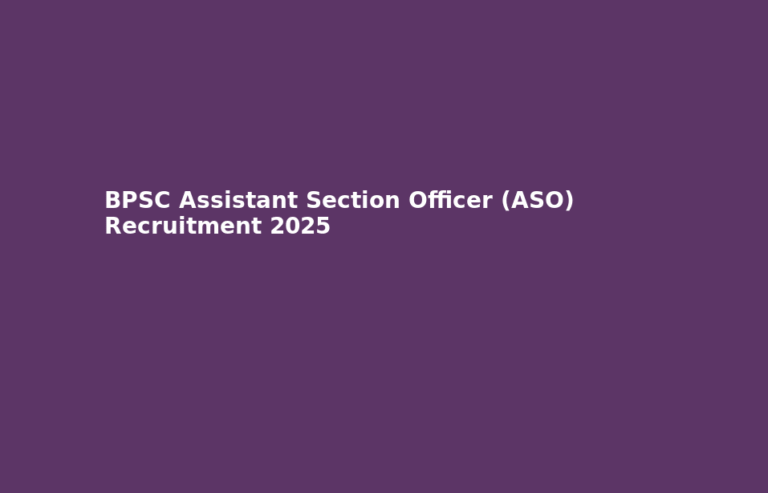 BPSC Assistant Section Officer
