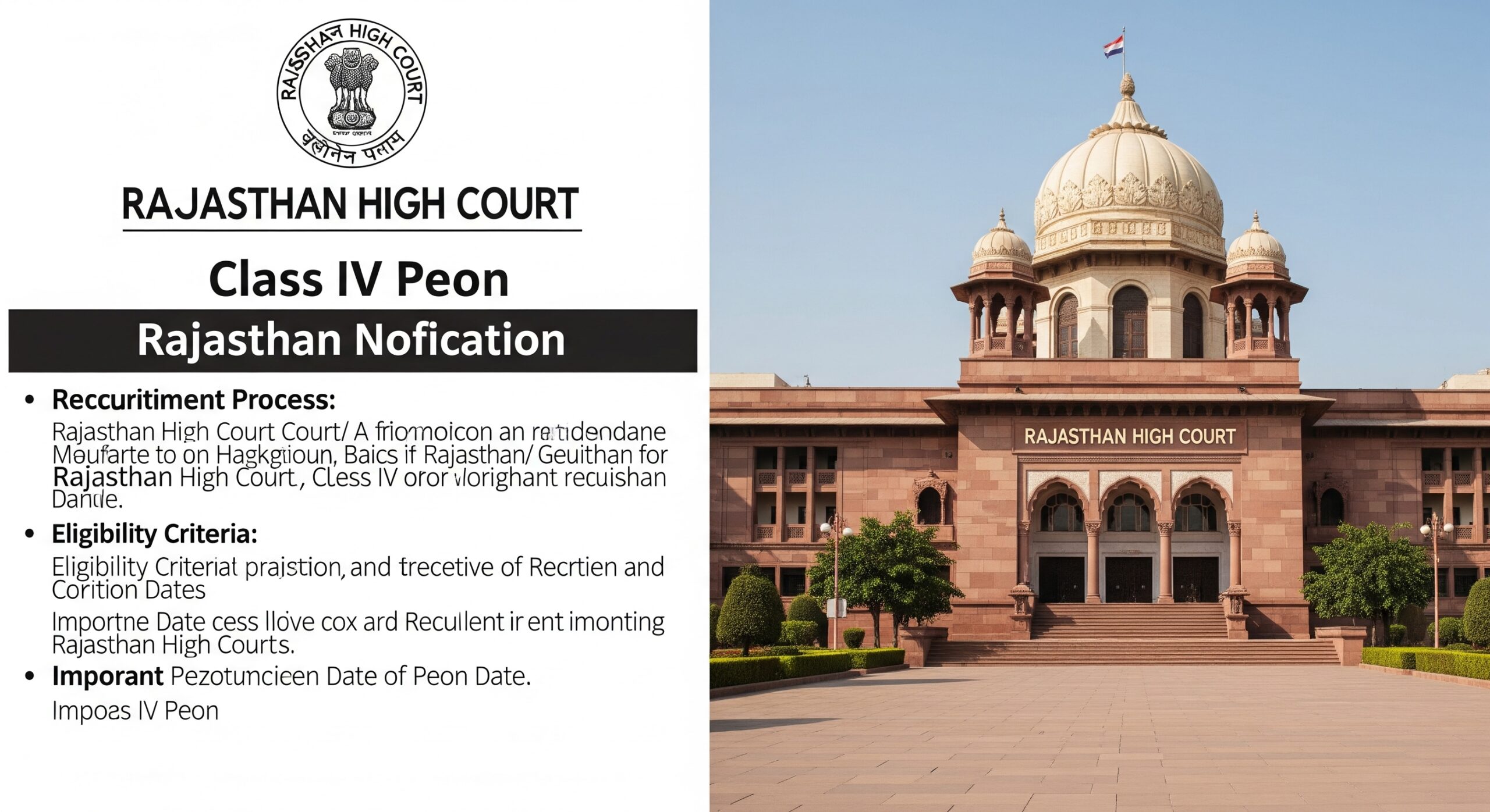 Rajasthan High Court Class IV Peon Online Form 2025: Apply for 5670 Posts