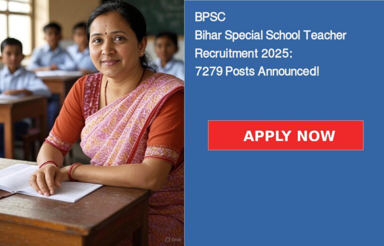 BPSC Bihar Special School Teacher Recruitment 2025: 7279 Posts Announced