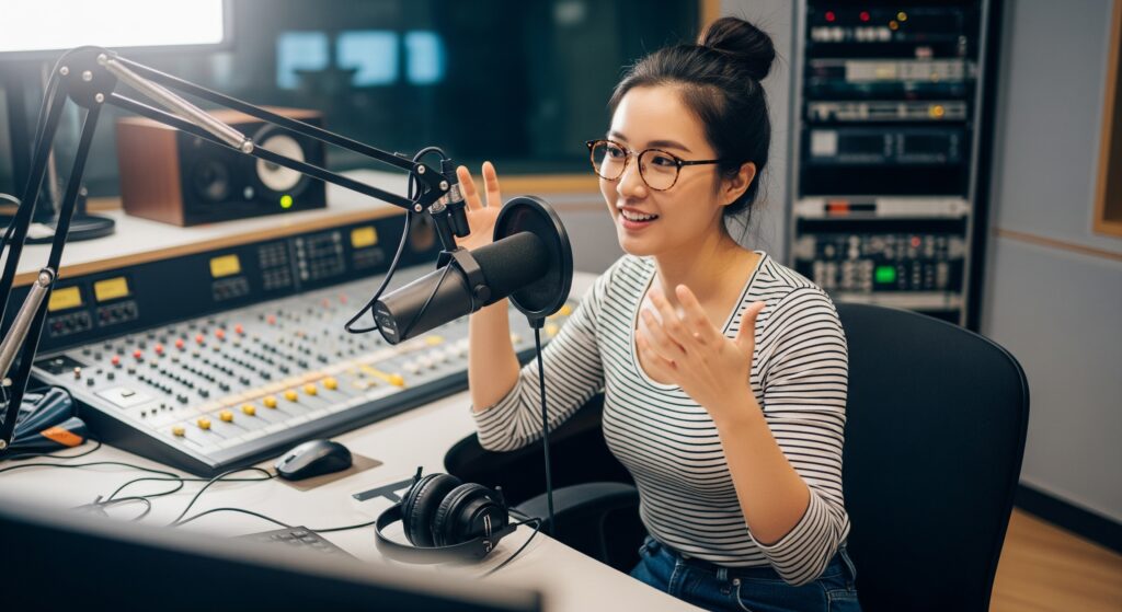Female Radio Jockey In Job